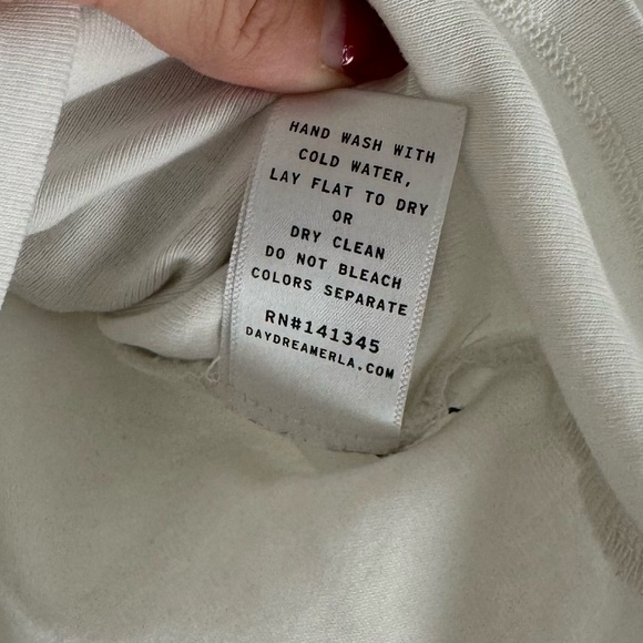 Free People Daydreamer Lover Baby Tee Vintage White Large - Picture 7 of 8